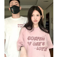笙韻情人節(jié)情侶裝夏季衣服2025新款潮套裝短袖t恤男女團(tuán)體班服定制 白色男款+粉色女款  L 男+女L