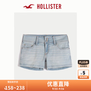 HOLLISTER25夏季新款美式Y2K辣妹熱褲低腰牛仔短褲女裝KI349-5175 靛藍色 30 165/76A 10標準版