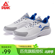 匹克（PEAK）跑步鞋男士減震通勤運動(dòng)鞋春季革面跑鞋回彈輕便時(shí)尚休閑鞋子 大白/淺灰（革面） 39