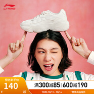 李寧蜜糖丨休閑鞋女子低幫舒適LOGO時(shí)尚運(yùn)動(dòng)休閑鞋AGCU342 云霧白-1 39