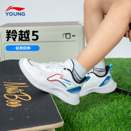 LI-NING KIDS李寧童鞋男童女大童春季網(wǎng)面透氣青少年羚越休閑跑鞋兒童運(yùn)動鞋子 標(biāo)準(zhǔn)白/亮彩藍(lán) 116-3（抗菌鞋墊） 35  內(nèi)長約22.9cm適合腳長21.9cm