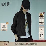 日著（rizhuo）日著原創(chuàng)設(shè)計女裝2025秋新款城市輕戶外棒球服飛行員夾克短外套 黑色 S