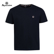 雅格獅丹Aquascutum 純棉圓領(lǐng)打底衫經(jīng)典短袖T100%棉百搭休閑TS10 深藍(lán)色 3XL