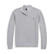 POLO SPORT RALPH LAUREN美國拉夫勞倫摩根毛衣polo針織衫男士開衫拉鏈毛衫休閑打底衫 M08灰色 XL碼 建議150-170