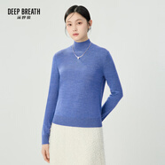 深呼吸DEEP BREATH女裝可機(jī)洗純羊毛打底針織衫女A300962 花紗藍(lán) M (3碼)