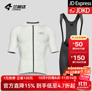 蘭帕達(dá)騎行服公路車男夏季騎行服短袖上衣騎行短褲套裝速干騎行衣風(fēng)尚 迷霧灰短袖+背帶短褲黑色小蘭褲 L （適合體重120-139斤）