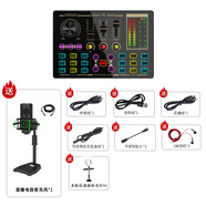 布谷鳥S5直播聲卡套裝藍牙手機電腦通用戶外全民k歌神器直播主播設備全套 S5套裝1(方麥+3m有線耳機+補光燈+OTG線）