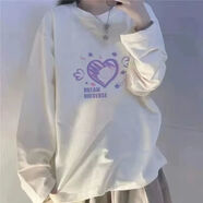 巧除2025春秋長(cháng)袖新款韓版上衣ins學(xué)院風(fēng)長(cháng)袖女T恤學(xué)生韓版寬松打底衫 翅膀愛(ài)心 XL