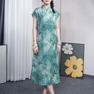 ANNA ETTER國(guó)風(fēng)古韻新中式旗袍女裝夏季改良小立領(lǐng)收腰氣質(zhì)顯瘦連衣裙中長(zhǎng) 十面埋伏 均碼