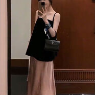 回姿吊帶裙套裝女2024夏季新款設計感系帶露背吊帶上衣氣質(zhì)高腰半身裙 兩件套套裝 S