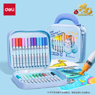 得力（deli）36色哪吒直液式布包丙烯馬克筆不透色可疊色兒童圓桿丙烯筆水彩筆涂鴉禮盒NZ988-36美育