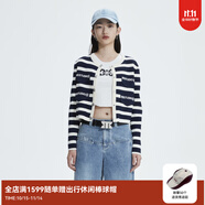 RE'VAN芮范春季新品設計師款復古粗條紋毛衣短開衫RN10106295 橫條紋 S 36