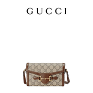 GUCCI古馳Gucci Horsebit 1955系列迷你手袋 米色和烏木色 均碼