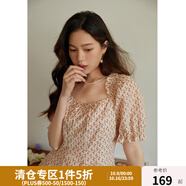 獨束大碼女裝法式浪漫復古方領碎花連衣裙女夏季微胖mm甜美減齡公主裙 復古花園 XL