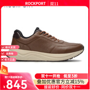 ROCKPORT樂步【明星同款】男士高端休閑鞋新款真皮商務(wù)厚底鞋運(yùn)動(dòng)休閑鞋子 棕色 41