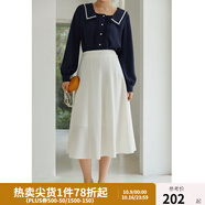 獨束大碼女裝半身裙女新款韓版百褶裙遮肉顯瘦高腰a字裙 白色 3XL