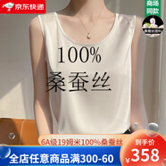 XHUE真絲吊帶背心女西裝內(nèi)搭重磅100%桑蠶絲美背上衣夏小西裝打底衫 香檳色【D17圓領】 L（110-120）
