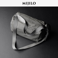 MIJILO米基洛男士斜挎包機(jī)能工裝潮牌單肩包大容量背包男郵差包通勤 灰色13L【無鞋倉】