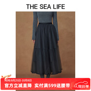 THE SEA LIFE歐海一生 半身裙女24秋輕盈細膩朦朧感飄逸網(wǎng)紗半身裙B13117 苜?；?M