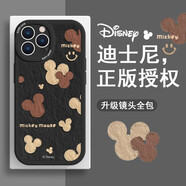 迪士尼（Disney）油畫風(fēng)米奇蘋果手機(jī)殼皮紋質(zhì)感硅膠外殼鏡頭全包防摔精孔簡約風(fēng)卡通小眾適用女款保護(hù)套 相框小羊皮【質(zhì)感黑】米奇-240388 iPhone7Plus/8Plus