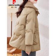 皮爾卡丹（pierre cardin）針織領(lǐng)棉服女2025新款A(yù)字版氣質(zhì)時(shí)尚寬松顯瘦加厚保暖冬季外套針 卡其色 L 【建議90-110斤 高品質(zhì)】