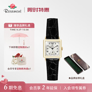 Rosemont瑞士原裝進(jìn)口玫瑰手復(fù)古精致小方表石英手表女情人節(jié)送女友 【阿拉伯?dāng)?shù)字表盤】經(jīng)典黑金色表盤