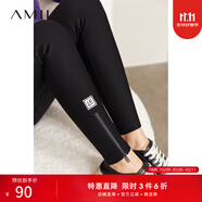 AMII女裝2025冬季新款休閑彈力高密度斜紋修身內(nèi)里磨毛拉鏈百 黑色 M 160/68A
