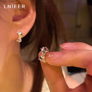Lnieer925銀熔巖雙環(huán)愛心耳釘女輕奢小眾999足銀耳環(huán)2025新款甜美風(fēng)耳飾 不規(guī)則四芒星耳環(huán)【925銀】