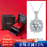 燮樂(lè ) 1克拉莫桑石吊墜附帶項鏈 經(jīng)典六爪莫桑石女士戒指  多款可選 2克拉豪華吊墜(附帶銀項鏈)