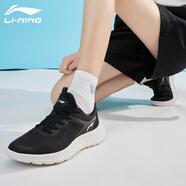 李寧（LI-NING）跑步鞋女鞋網(wǎng)面透氣輕便軟底跑鞋跳繩健身鞋子運動鞋 黑色-2 37