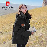 皮爾卡丹新款版型好看的羽絨服女短款冬季小個子連帽加厚韓版白鴨絨外套潮 黑色加厚版 L建議體重120-135