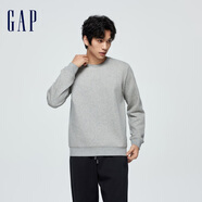 GAP男女裝春秋L(fēng)OGO純色基礎款圓領(lǐng)衛衣891047套頭上衣 灰色 165/88A(S)亞洲尺碼