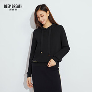深呼吸DEEP BREATH女裝簡(jiǎn)約百搭連帽套頭衛衣針織衫上衣女A300858 黑 L (4碼)