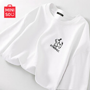 名創(chuàng  )優(yōu)品（MINISO）短袖2025新款女夏季胖mm大碼顯瘦寬松女裝純棉半袖夏天正肩女t恤 白色(律動(dòng)狗胸標) L 165 (顯瘦 遮肚子)