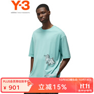 Y-3【 雙11】y3 GXS SS TEE春夏新款男士T恤圓領(lǐng)短袖t50IV7743 青色 S
