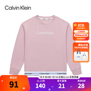 Calvin Klein CK童裝男女童套頭無帽衛(wèi)衣冬季新款舒適毛圈兒童上衣內(nèi)搭 煙霧玫瑰 140 /68 【建議身高128-140cm】