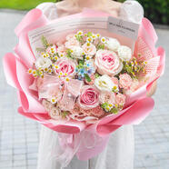 愛(ài)花居鮮花速遞花禮玫瑰花表白生日禮物女送女友老婆花束同城配送小時(shí)達 【粉色物語(yǔ)】3朵粉玫瑰|dyi62