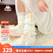 KAPPA卡帕女鞋厚底滑板鞋子女2025秋季新款運動休閑鞋軟底德訓(xùn)鞋小粉鞋 經(jīng)典白/冷灰色 35