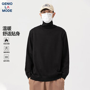 GENIOLAMODE高領(lǐng)毛衣男士秋冬季內穿保暖打底針織衫男生毛線(xiàn)上衣服 黑色 L