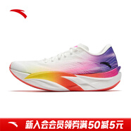 安踏（ANTA）C202 6代丨馬拉松碳板競速跑鞋減震跑步鞋舒適低幫輕便男鞋 【24Q4】白/熒光晨曦紅-5 45 (280mm)