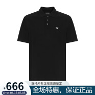 阿玛尼（ARMANI）ARMANI阿玛尼男装新款短袖POLO衫男士T恤棉质经典鹰标logo 黑色（8N1FQ2） M（120-140斤）仅供参考
