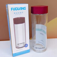富光 單層雙層玻璃杯新款水杯2116高硼硅透明車載茶杯定制批發(fā)團(tuán)購印 單層無網(wǎng)塑料蓋570毫升酒紅色