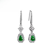 DL 1998胖東來(lái)同款翡翠流蘇耳環(huán)天l然葫蘆女銀冰種耳墜長(cháng)款新中式國風(fēng)玄 (福祿仙子)翡翠耳環(huán)++官方翡翠鑒