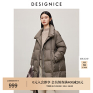 迪賽尼斯（DESIGNICE）冬季新款白鵝絨高級(jí)感通勤外套純色立領(lǐng)羽絨服女 褐色 M 建議拍前聯(lián)系客服確認(rèn)