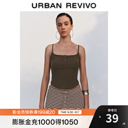 UR2025秋季新款女裝時(shí)尚基礎休閑百搭修身吊帶背心UYB450007 咖棕 M