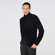迪卡儂（DECATHLON）保暖戶外抓絨衣外套男女運(yùn)動(dòng)寬松秋搖粒絨外套沖鋒衣內(nèi)膽 男款-半拉鏈-黑色 2XL