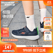 Skechers斯凱奇兒童鞋運動鞋秋冬四季男女童中大童跑步鞋小白鞋405315L 【透氣款】男童-海軍藍色/NVY 34