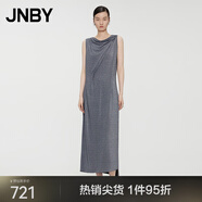 JNBY/江南布衣春夏連衣裙女設計感不規則領(lǐng)無(wú)袖氣質(zhì)優(yōu)雅OL風(fēng)5O4G11690 011/炭黑 S