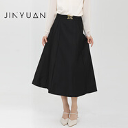 金苑通勤中長(cháng)款黑色a字傘裙氣質(zhì)半身裙女秋季新款職業(yè)B243106 黑色 M