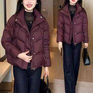 思羽君反季清倉短款羽絨棉服女2025冬季新款時(shí)尚顯瘦加厚保暖休閑棉衣 酒紅色-快要搶光 L 105-120斤